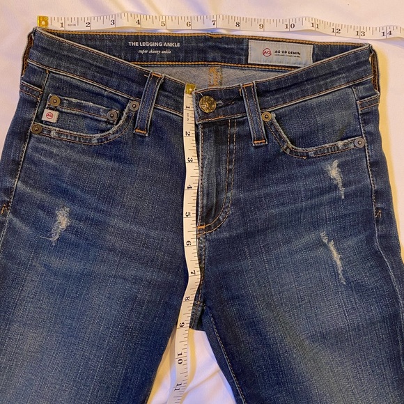 AG The Legging Ankle super skinny jeans size 24 Adriano Goldschmied distressed - Picture 11 of 16